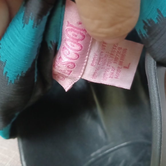 She's Cool sheer high low dress, Black/Torquoise, adjustable sleeve, semi-sheer - Picture 7 of 7